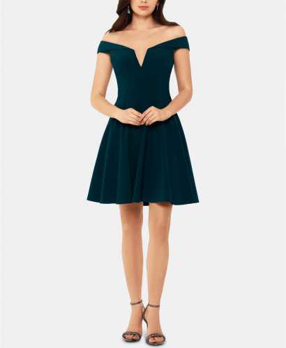 Xcape Petite Off-The-Shoulder Fit & Flare Dress (Macys)