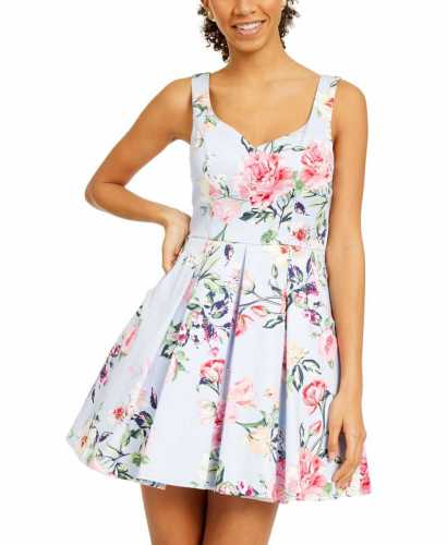 Trixxi Juniors' Floral Fit & Flare Dress (Macys)