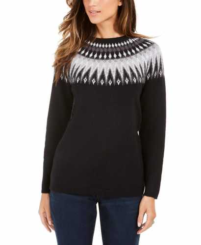 Style & Co Fair Isle Crewneck Sweater (Macys)