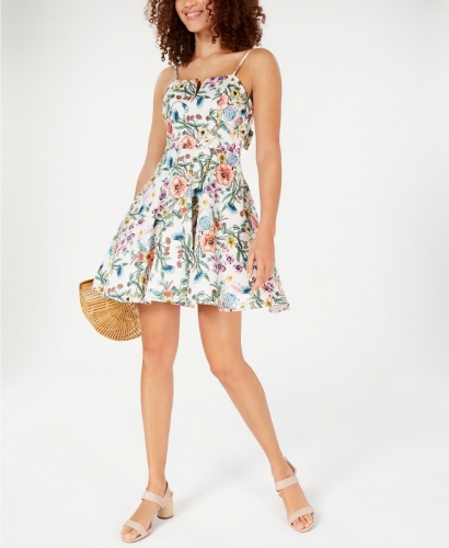 Trixxi Juniors’ Floral Bow-Back Dress (Macy’s)