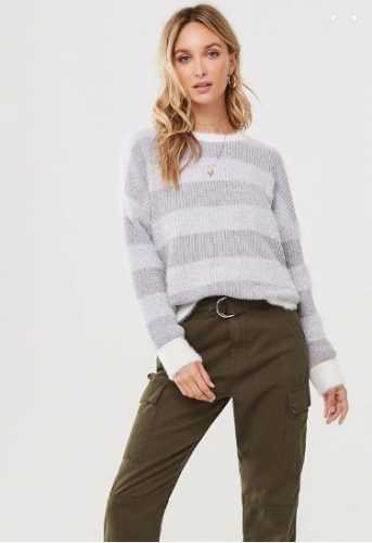 Fuzzy Striped Sweater (Forever 21)