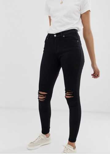 Dr Denim Lexy Mid rise ripped knee jeans (Asos)