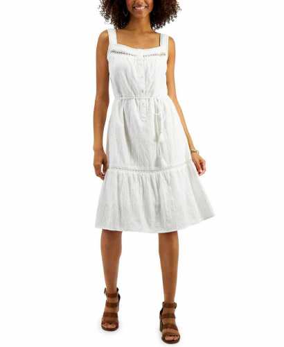 Style & Co Cotton Belted Tiered Dress (Macys)