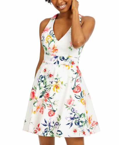 City Studios Bow-Back Fit & Flare Dress (Macys)