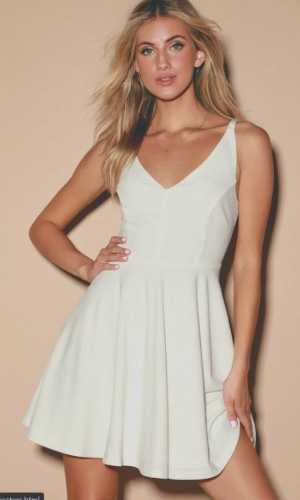 Darling Delight White Skater Dress (Lulus)
