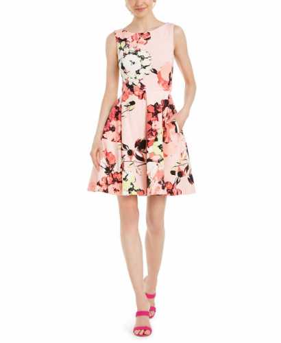 Taylor Floral Scuba Fit & Flare Dress (Macys)