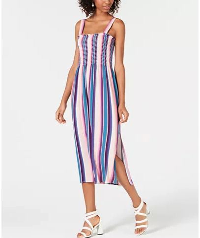 Be Bop Juniors' Smocked Striped Dress (Macys)