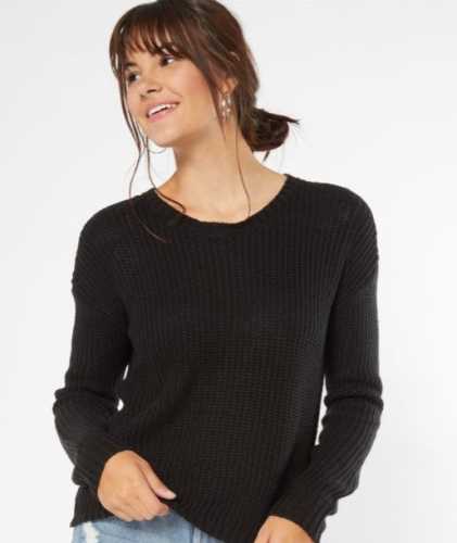 Black Ribbon Lace Up Sweater (Rue21)
