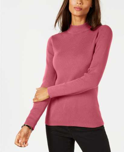 Karen Scott Cotton Ribbed Turtleneck Top (Macys)