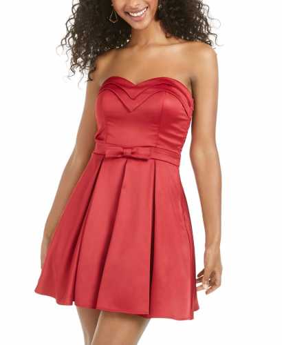 Junior's Strapless Bow Detail Dress (Macys)