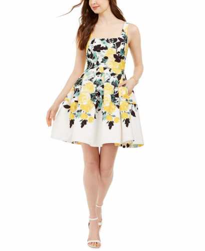 Taylor Floral-Print Fit & Flare Dress (Macys)