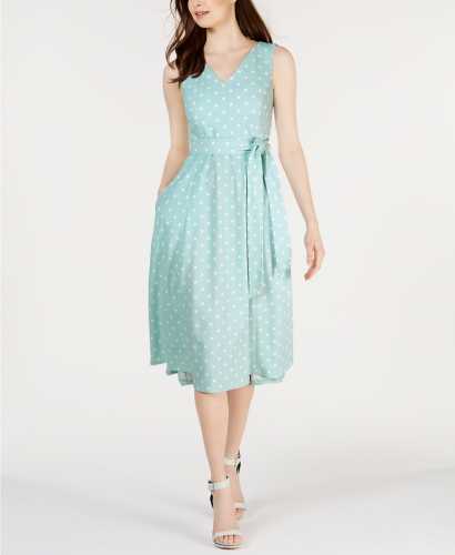 Calvin Klein Polka-Dot Fit & Flare Dress (Macys)